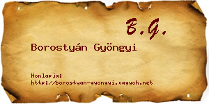 Borostyán Gyöngyi névjegykártya